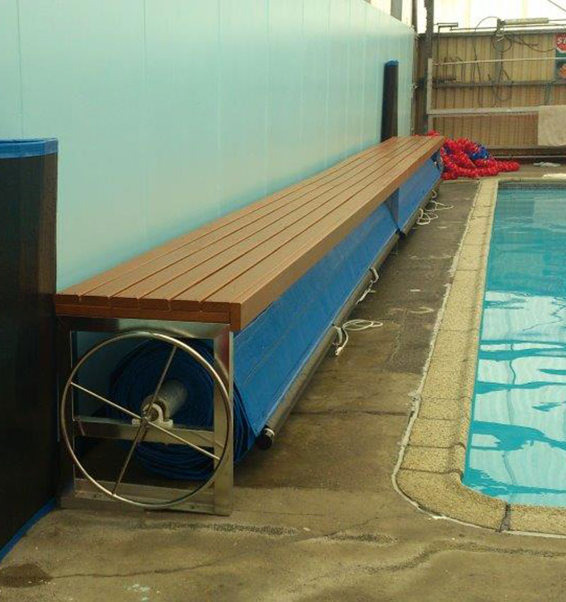 Pool Cover Reel Bench For Commercial Pool Covers