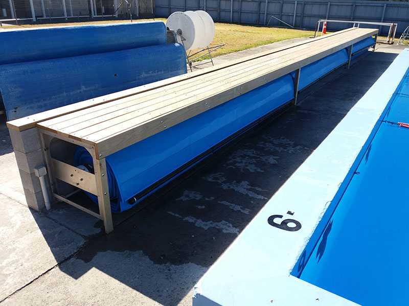Pool Cover Reel Bench For Commercial Pool Covers